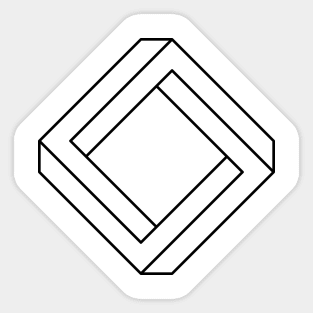 Impossible Shapes – Optical Illusion - Geometric Diamond Sticker